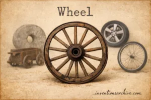 Wooden wheel prototype illustrating the invention of rotational transport