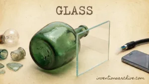 A glass bottle and a glass panel demonstrating the properties of glass.