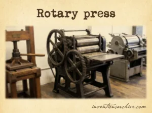 A rotary press in action, showcasing its mechanism used for printing or manufacturing processes.