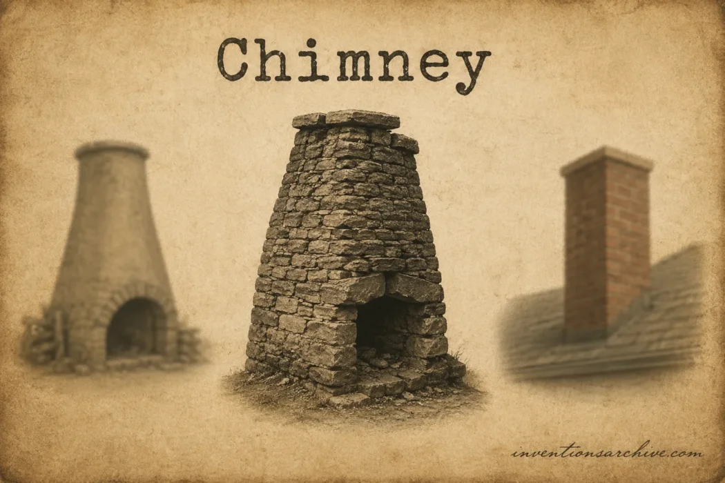 A historical chimney made of bricks and mortar, showcasing traditional craftsmanship used in ancient heating and stove system…